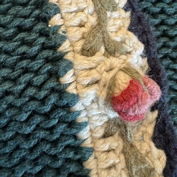 Vintage Erika Floral Embroidered Vest Women L Green Roses Cotton Cottagecore 90s - Picture 14 of 16